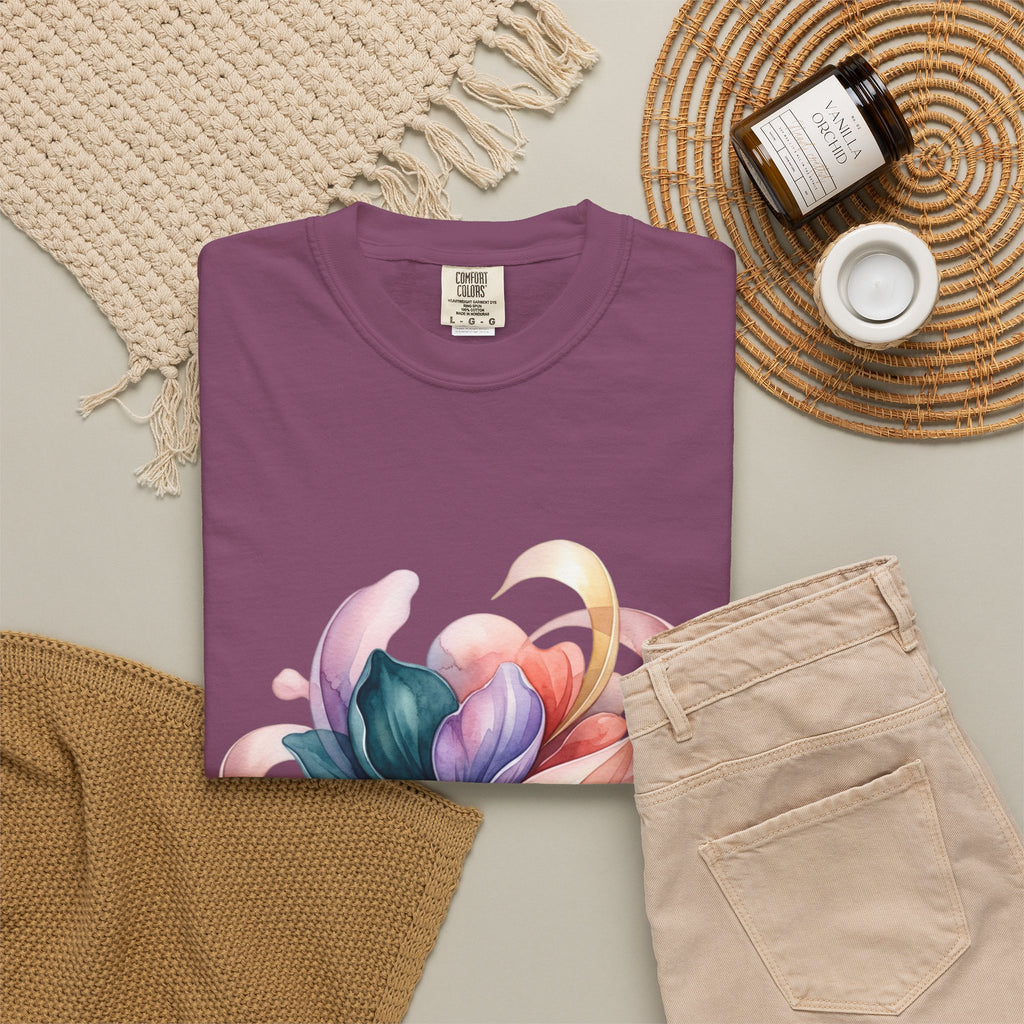 T-Shirt — Colorful Abstract Floral Swirl Graphic Tee