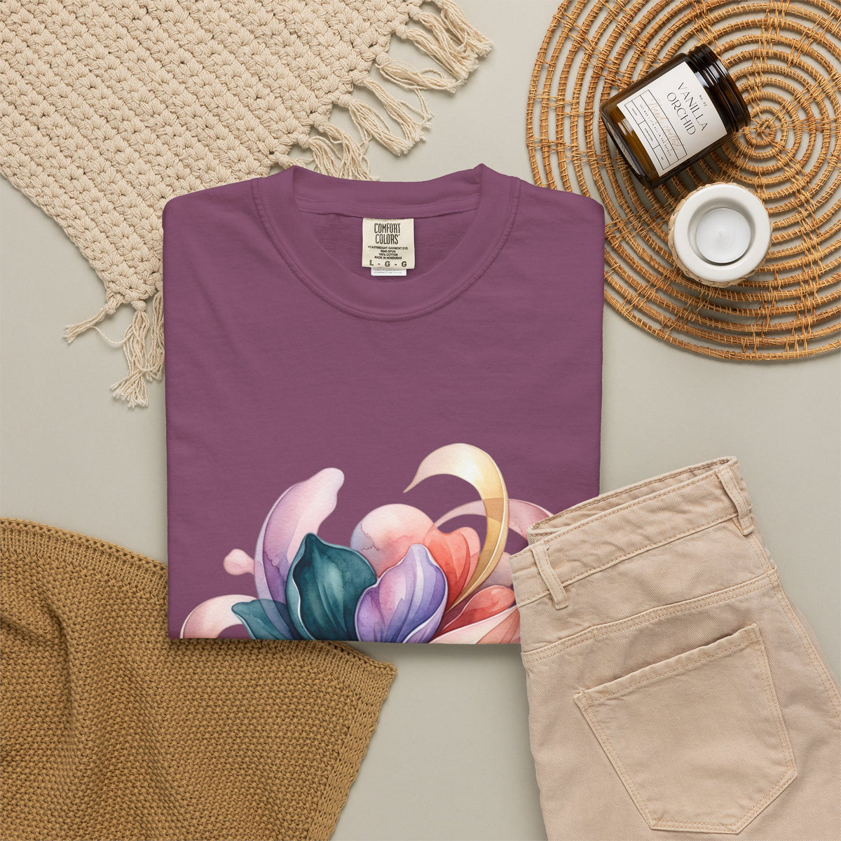 T-Shirt — Colorful Abstract Floral Swirl Graphic Tee