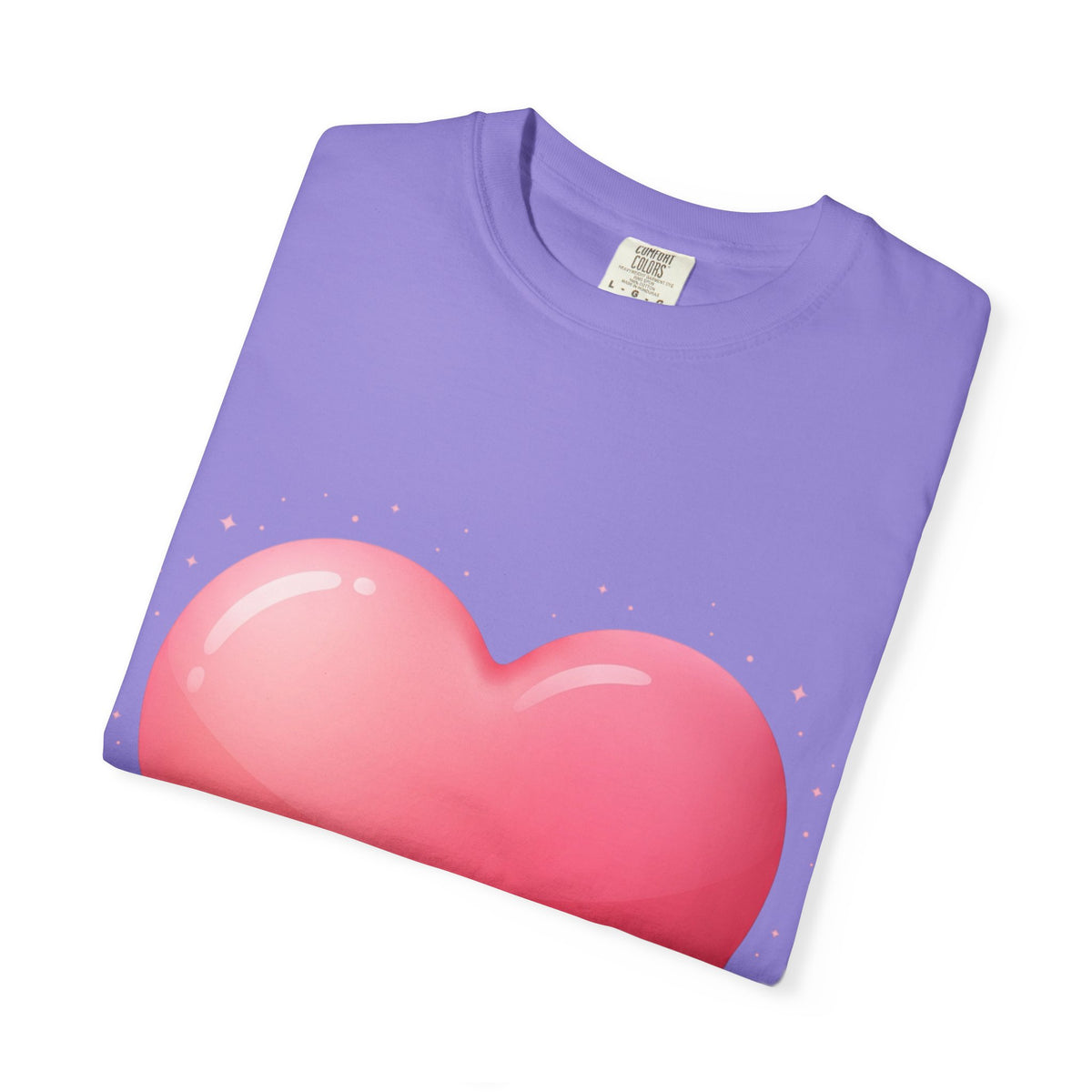 Pink Heart Unisex Garment-Dyed T-shirt