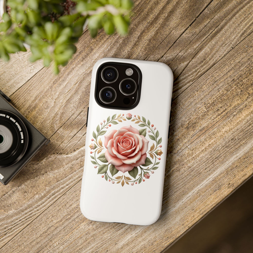 Floral Rose Wreath Tough Phone Case