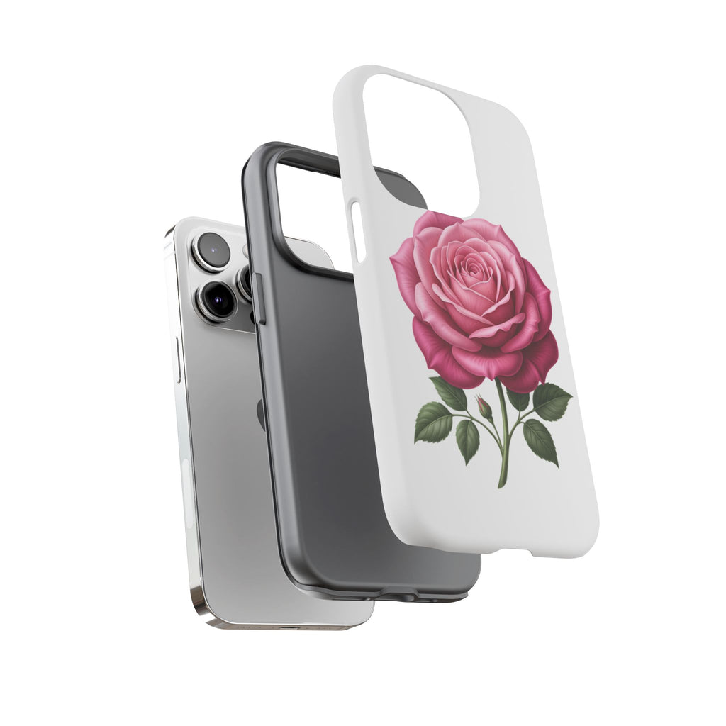 Pink Rose Tough Phone Case — Floral Protective iPhone Cover