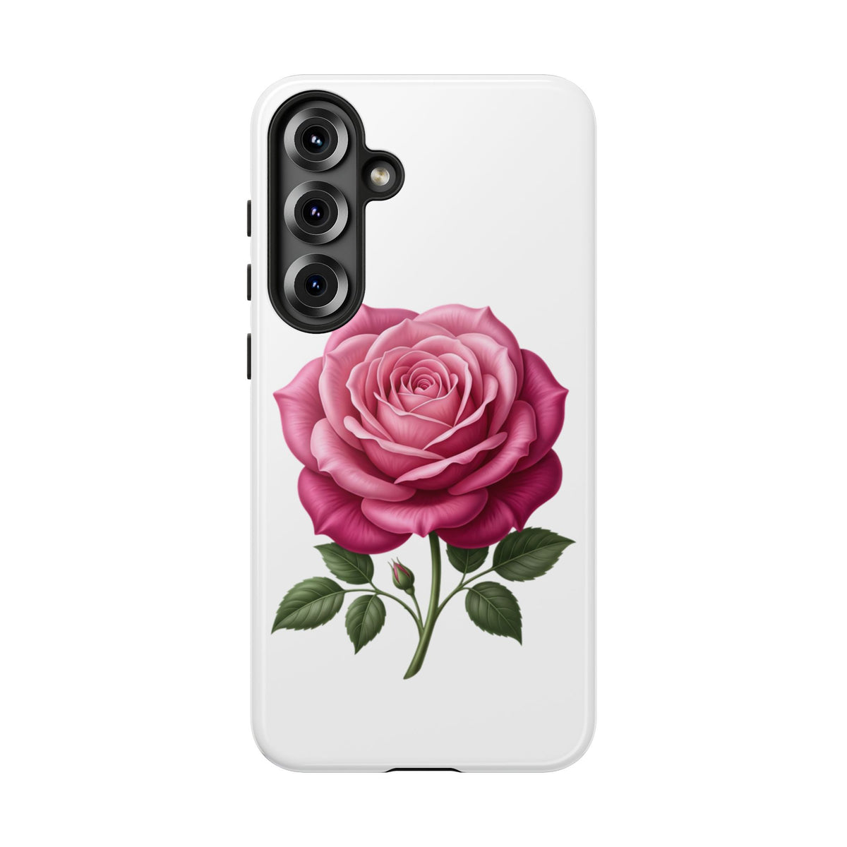 Pink Rose Tough Phone Case — Floral Protective iPhone Cover