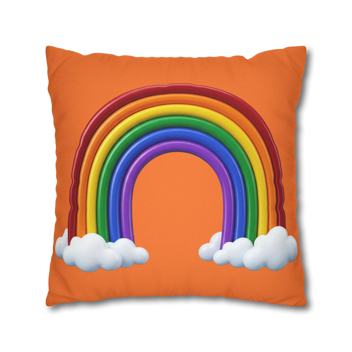 Rainbow Orange Spun Polyester Square Pillowcase