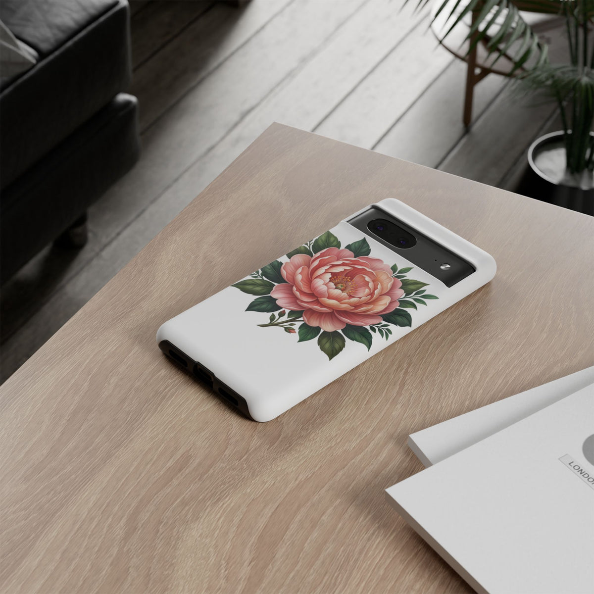 Floral Peony Tough Phone Case — Protective Botanical iPhone Cover