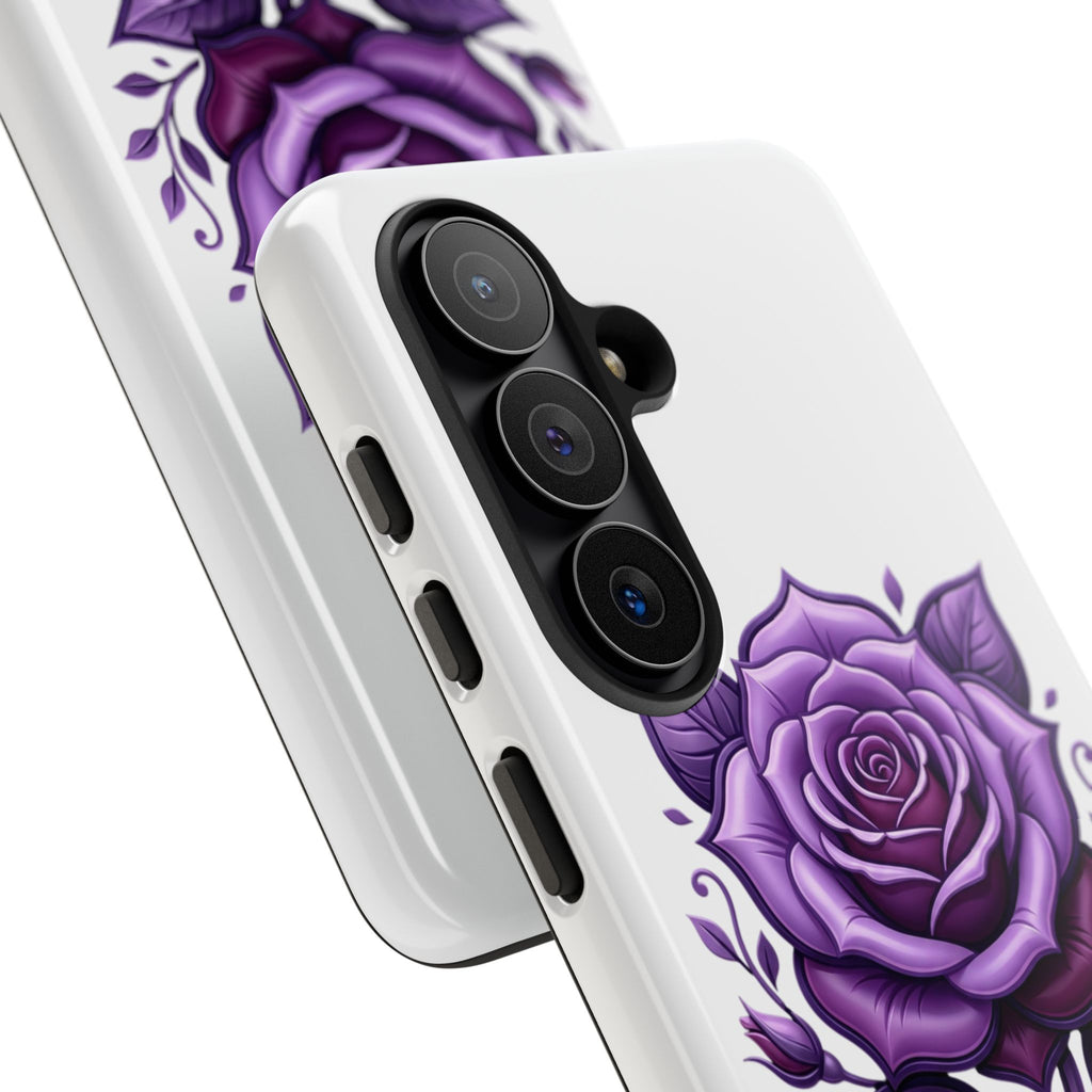 Purple Rose Tough Phone Case — Floral Protective Phone Cover