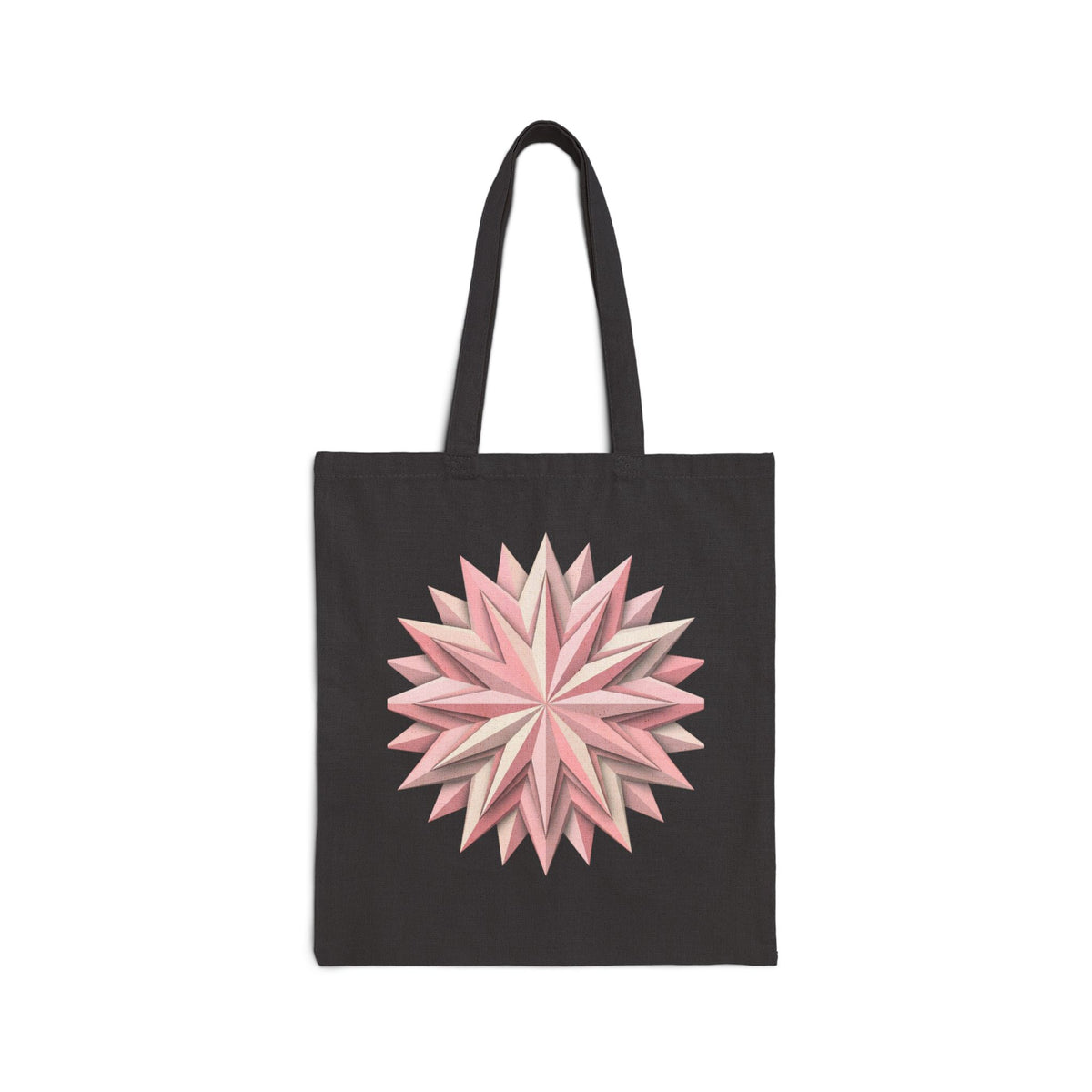 Floral Geometric Star Tote — Pink Paper Star Canvas Bag
