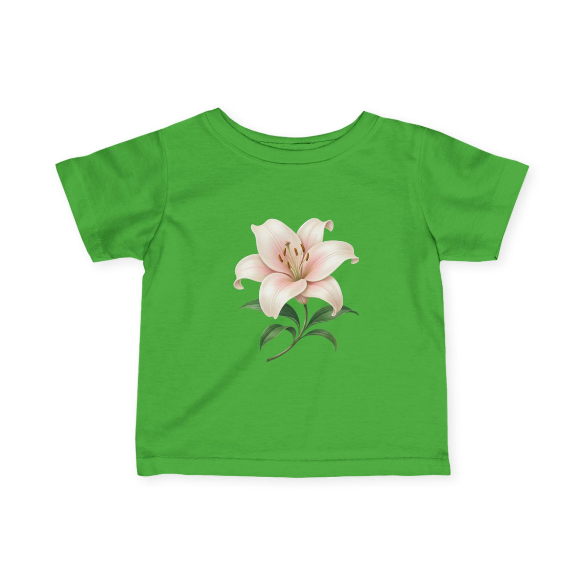 Infant Tee with Soft Pink Lily Floral Print — Baby Girl Spring Outfit