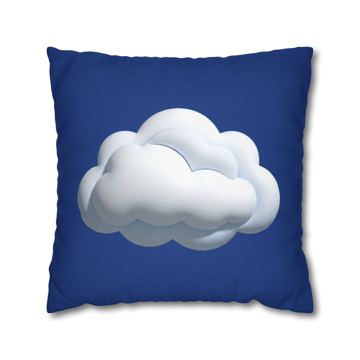 Cloud Navy Pillowcase – Soft White Cloud Design on Blue Square Pillow