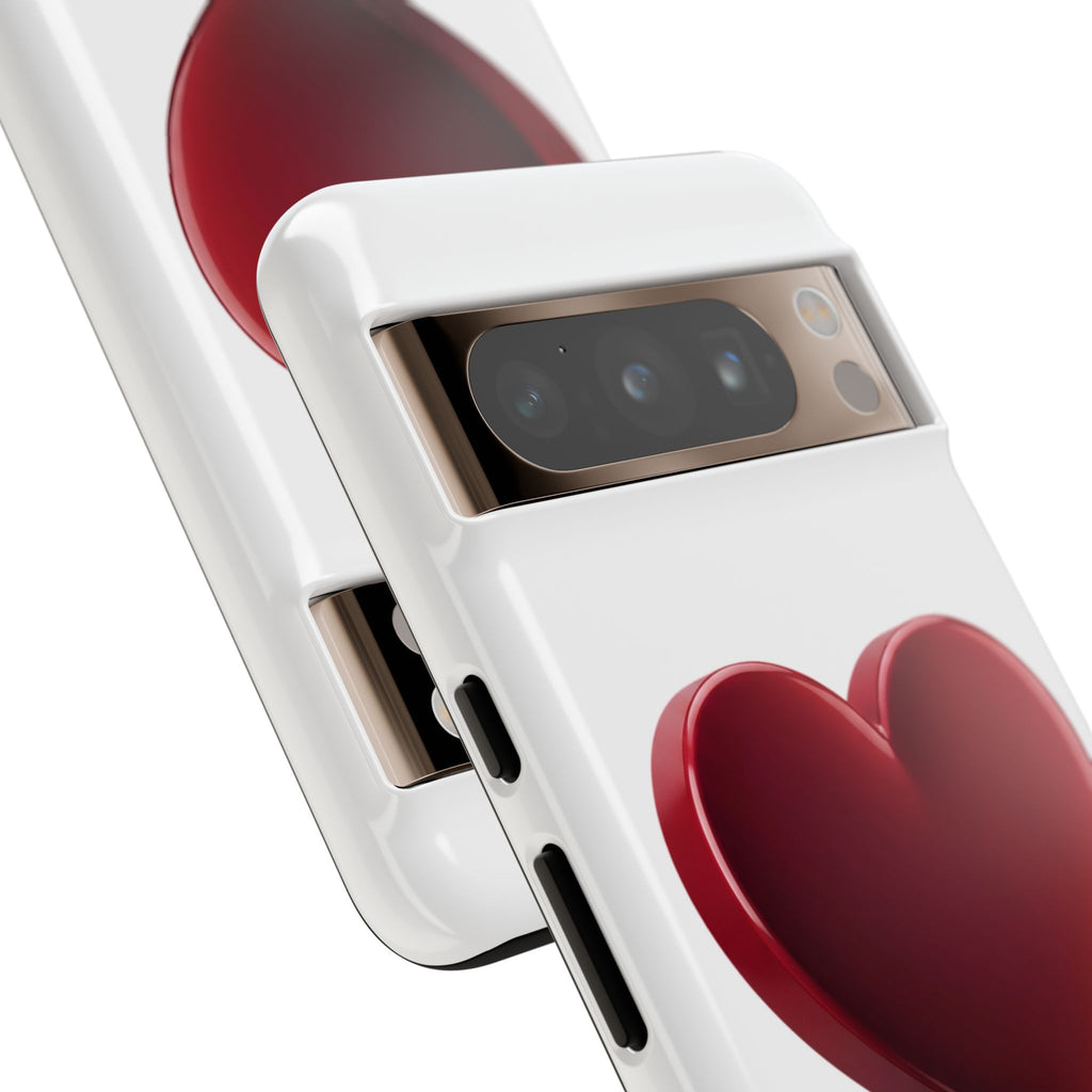 Heart Tough Phone Case - Red 3D Heart Protective Phone Case