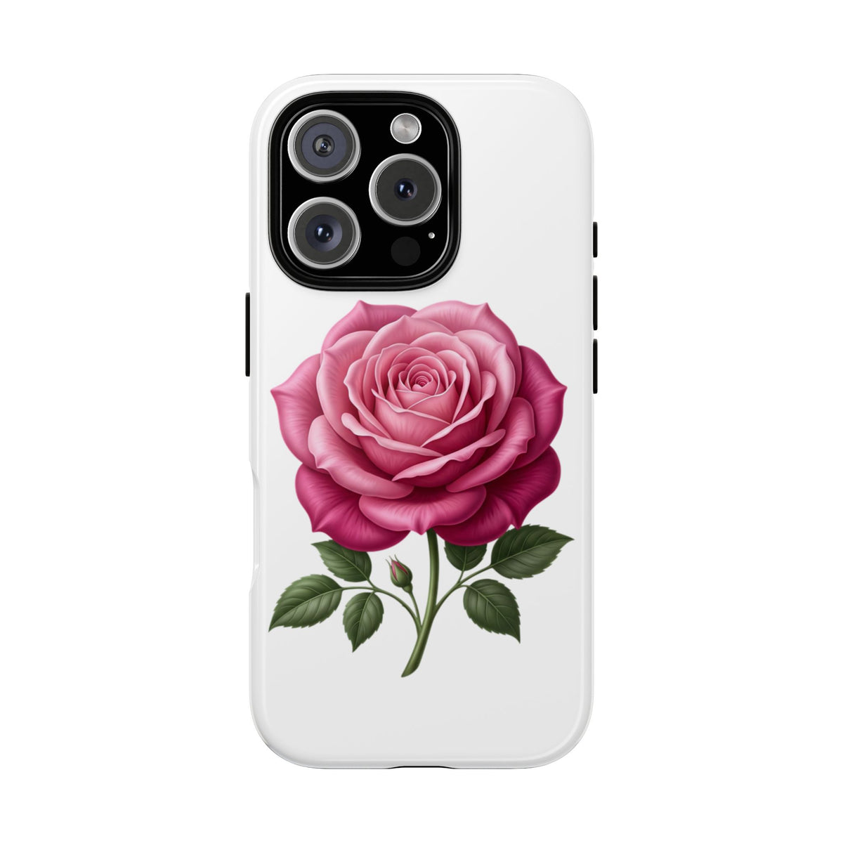 Pink Rose Tough Phone Case — Floral Protective iPhone Cover