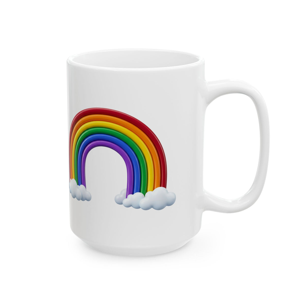 Rainbow Clouds Ceramic Mug — Colorful Coffee Cup (11oz, 15oz)