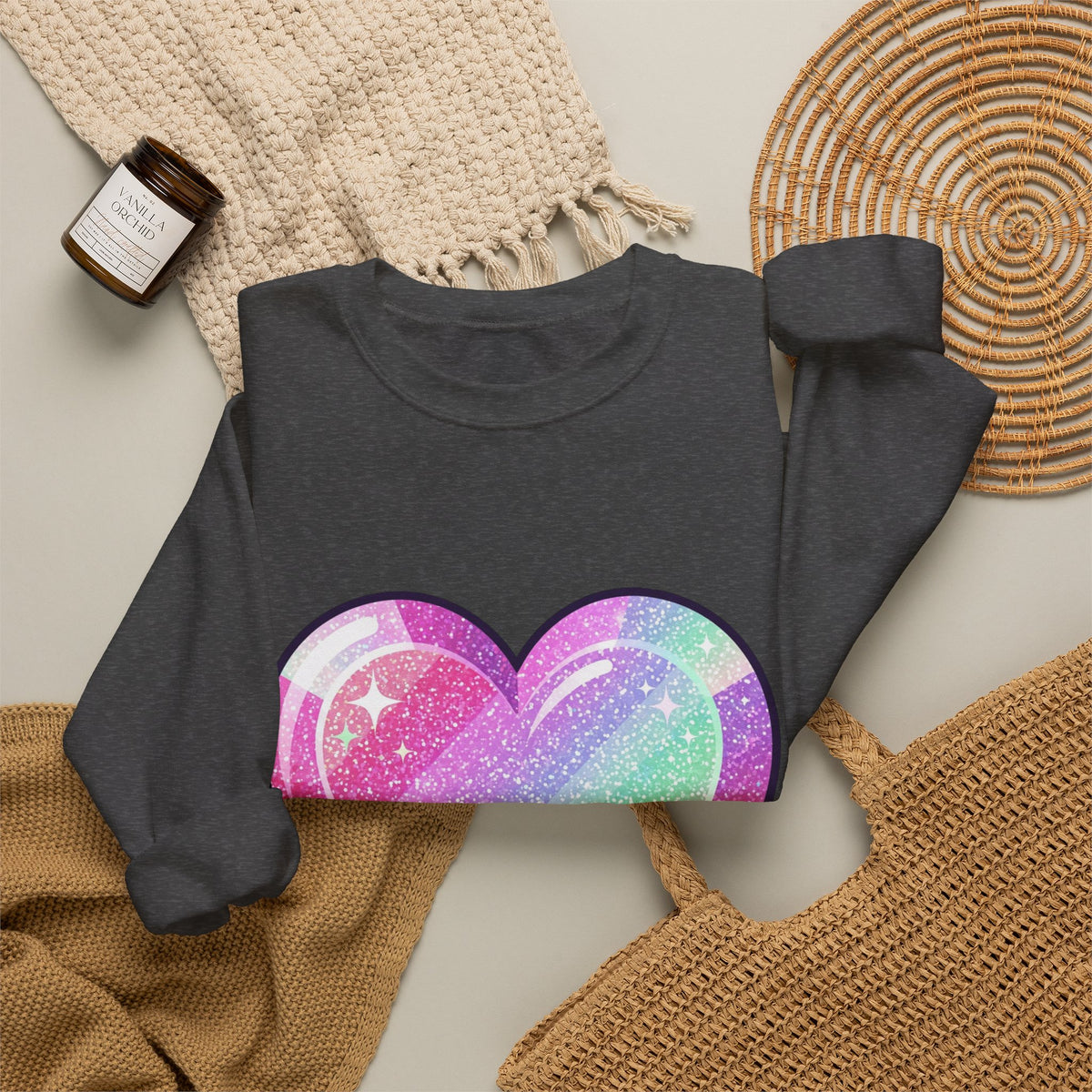 Pastel Sparkle Heart Sweatshirt