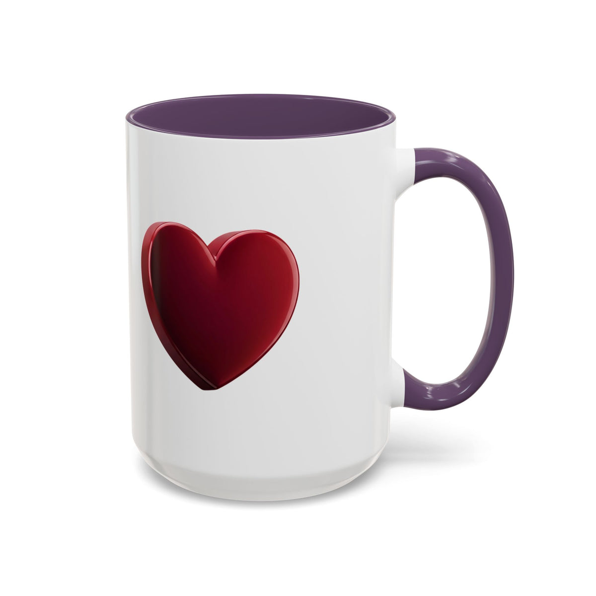 Heart Accent Coffee Mug – Red 3D Heart Design, Valentine’s Day Gift