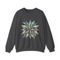 Crewneck Sweatshirt — Geometric Starburst Mandala Design