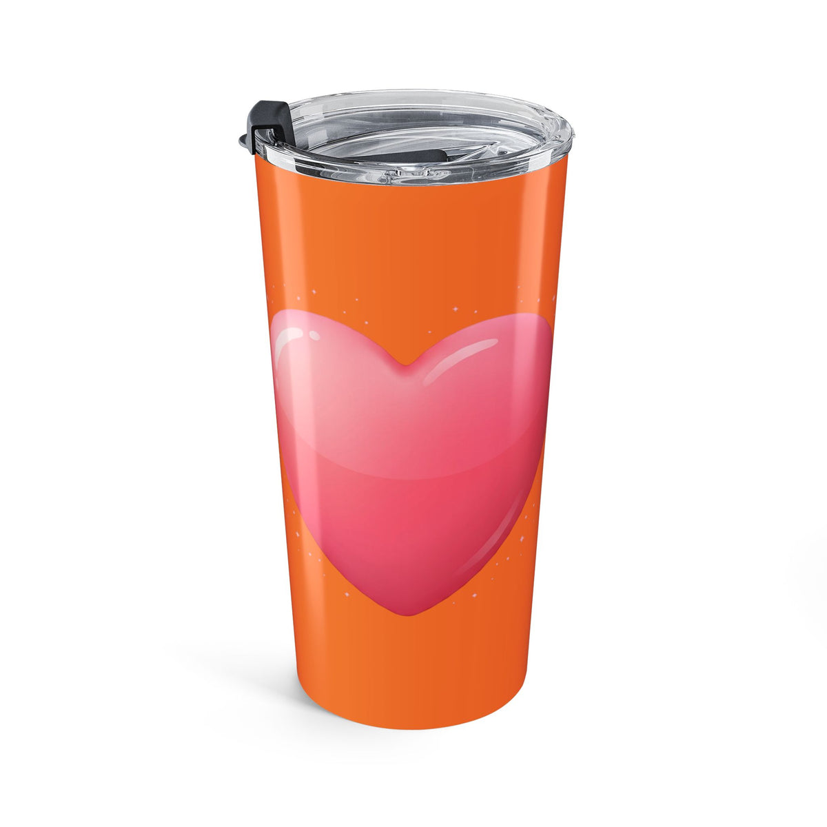 Pink Heart Tumbler 20oz Orange