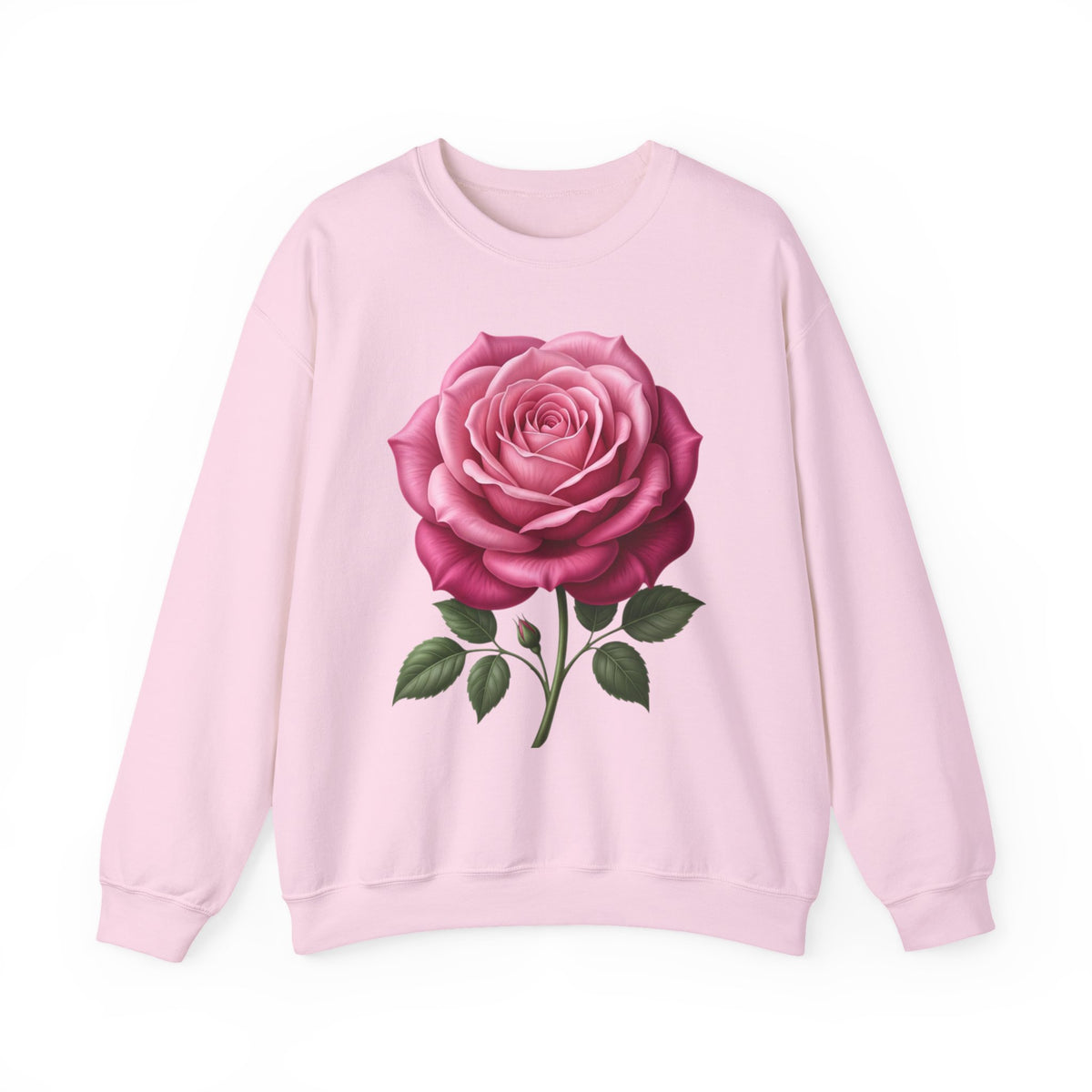 Rose Graphic Sweatshirt — Vintage Pink Rose Floral Crewneck