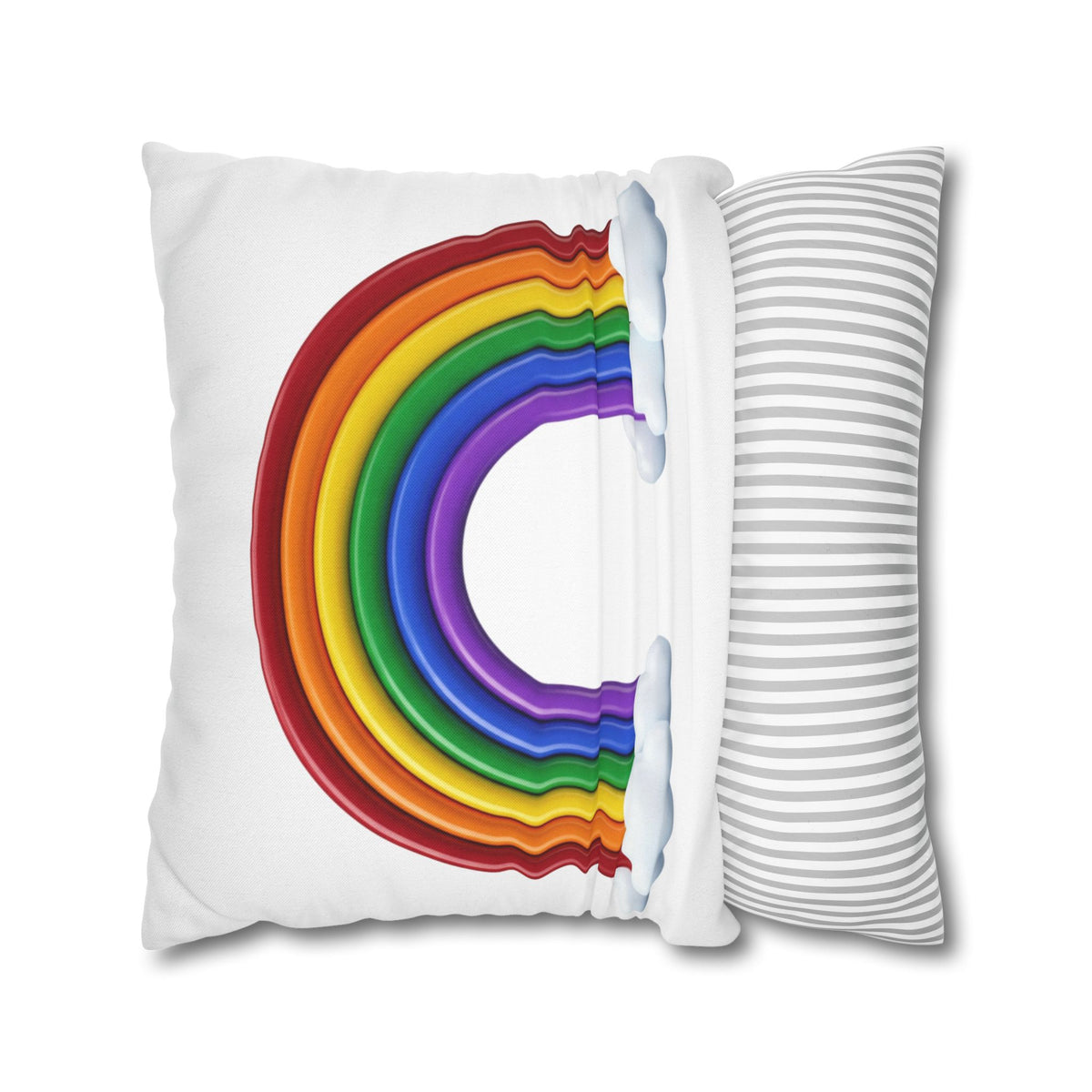 Rainbow Spun Polyester Square Pillowcase