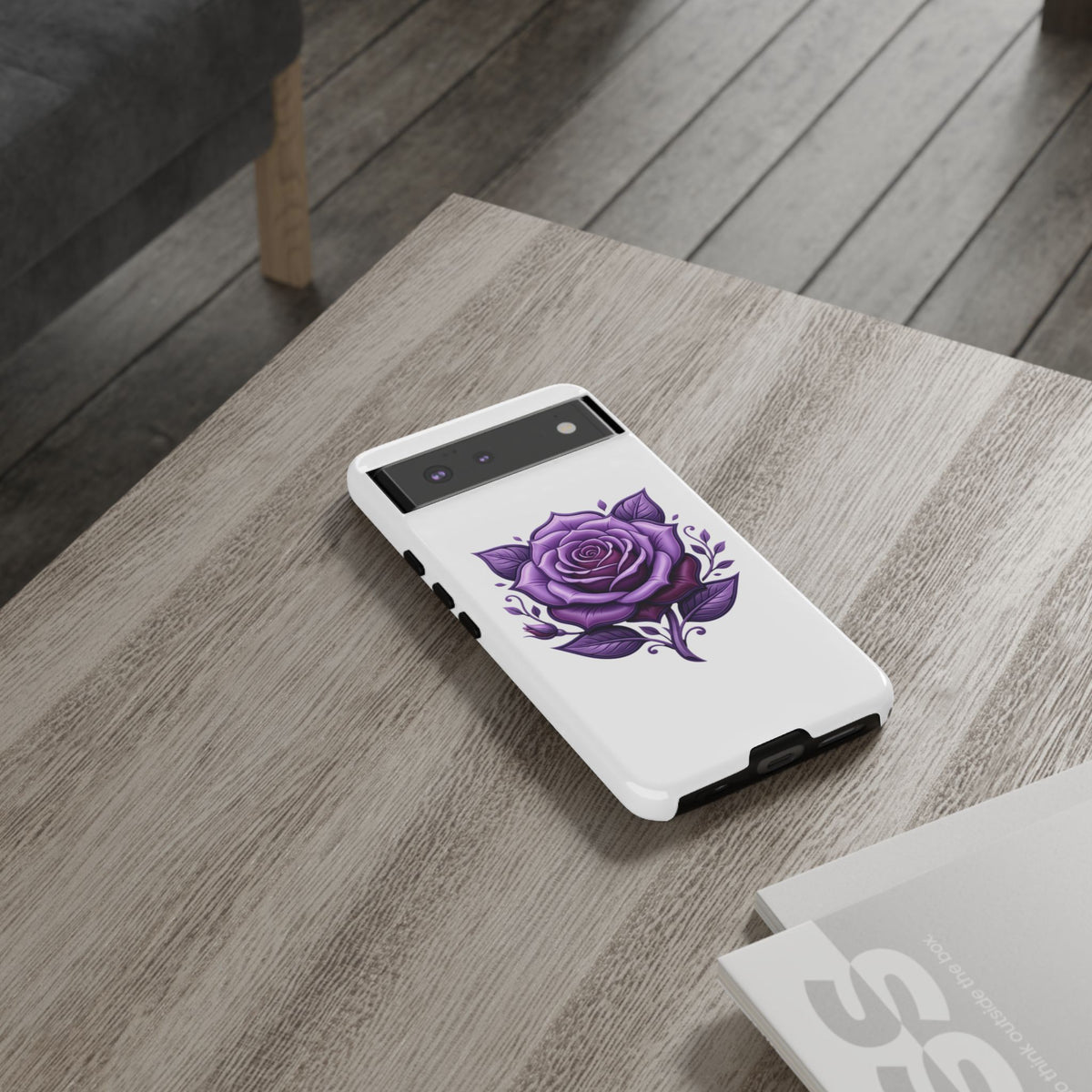 Purple Rose Tough Phone Case — Floral Protective Phone Cover