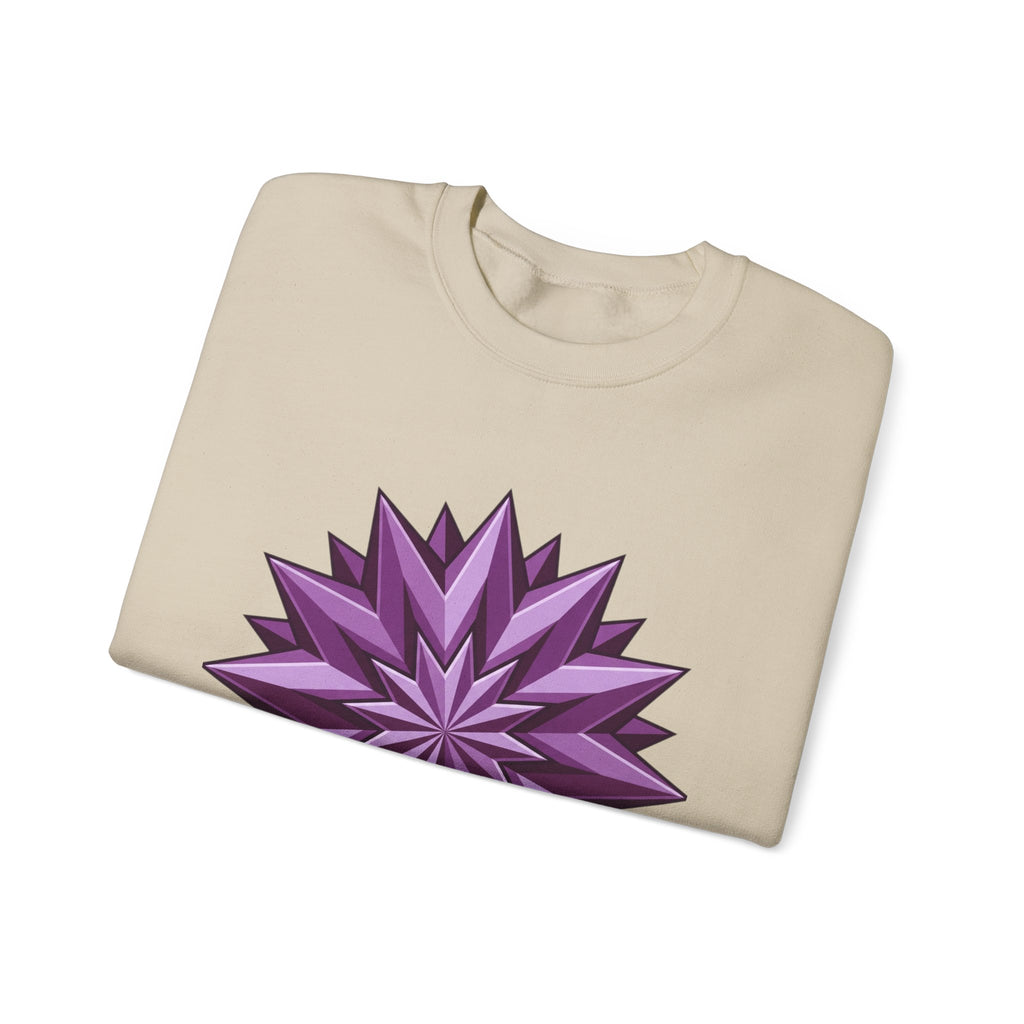 Purple Geometric Starburst Crewneck Sweatshirt