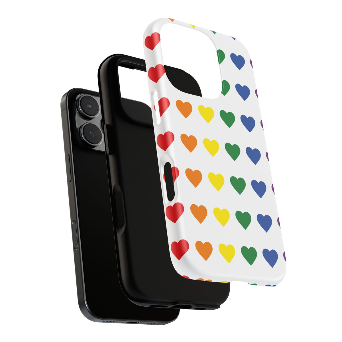 Rainbow Heart Tough Phone Case — Pride Pattern Protective Cover