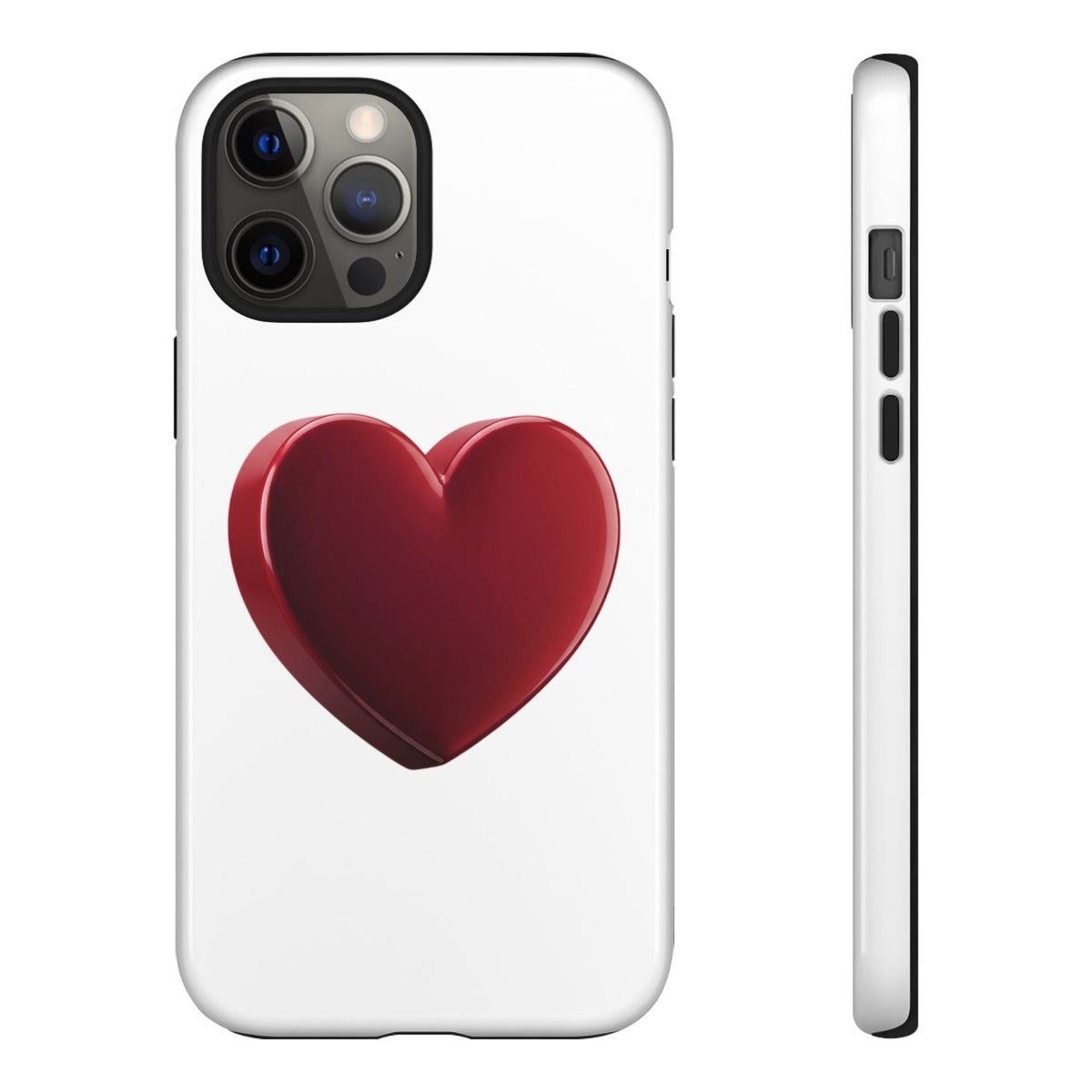 Heart Tough Phone Case - Red 3D Heart Protective Phone Case
