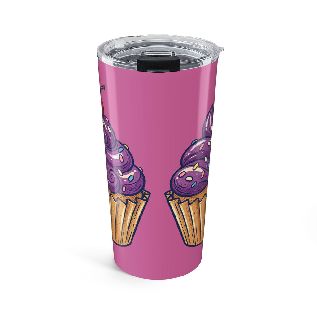 20oz Cupcake Tumbler – Light Pink Purple Dessert Travel Mug