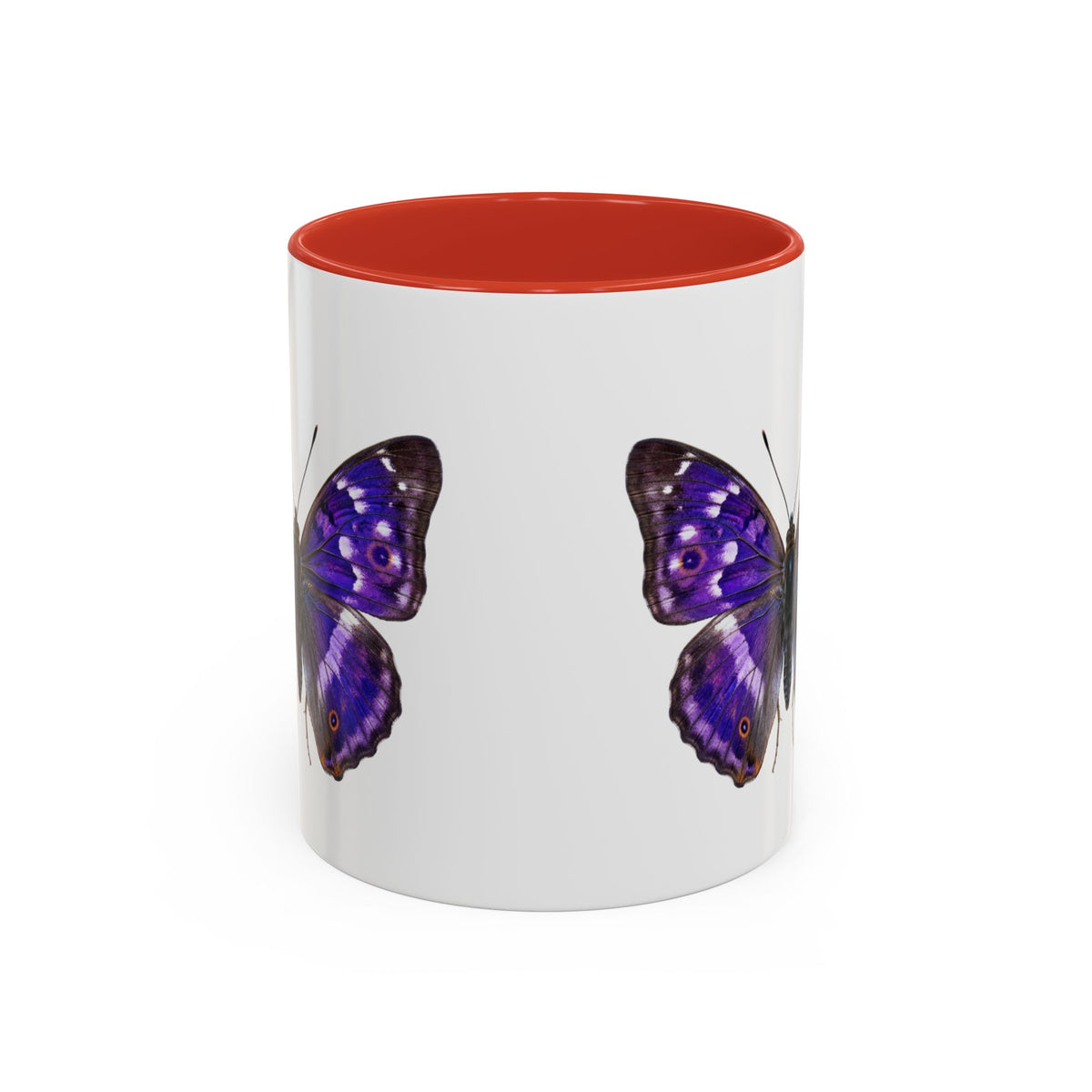 Purple Butterfly Accent Coffee Mug – Elegant Floral Butterfly Ceramic Cup