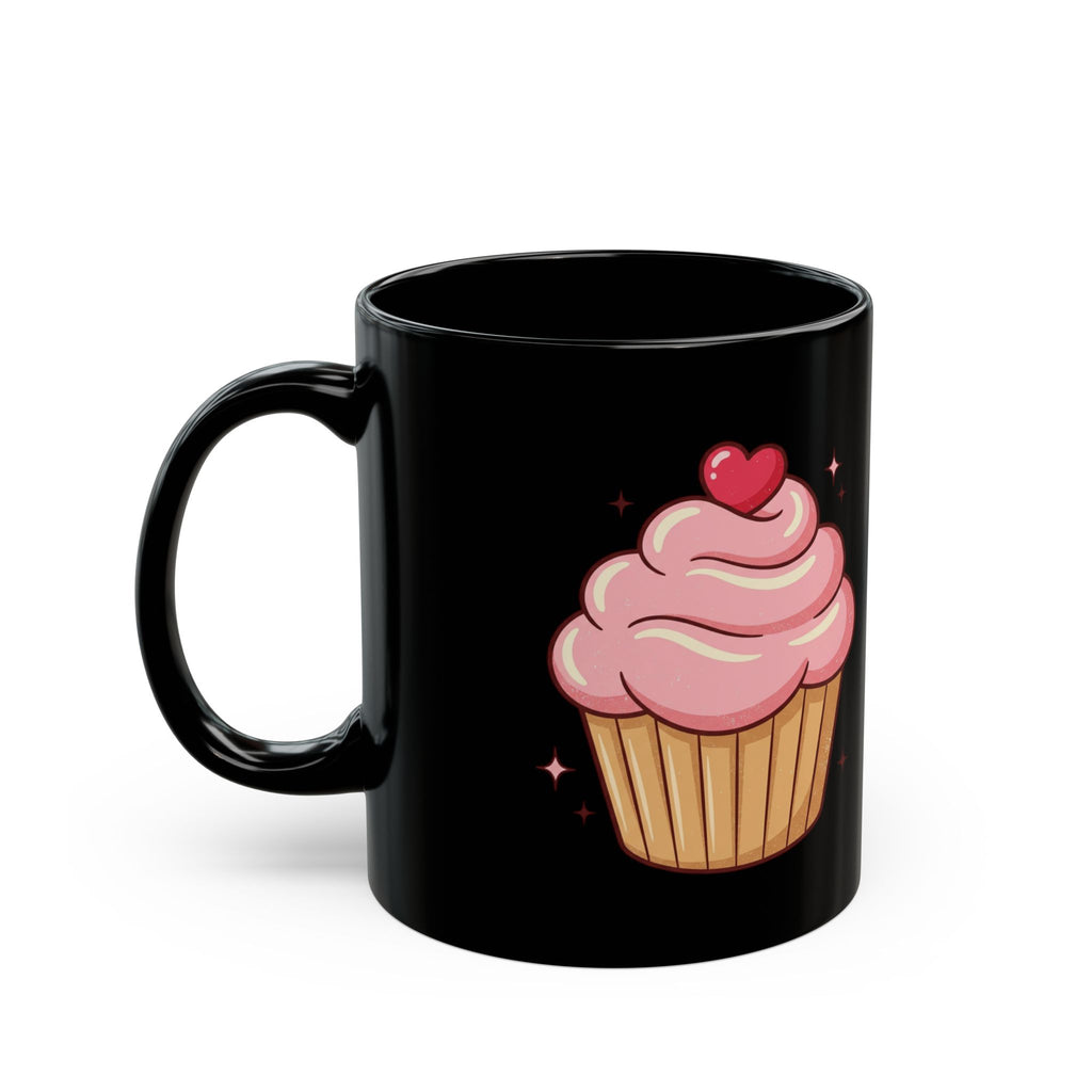 Pink Frosting Cupcake Black Mug (11oz, 15oz)