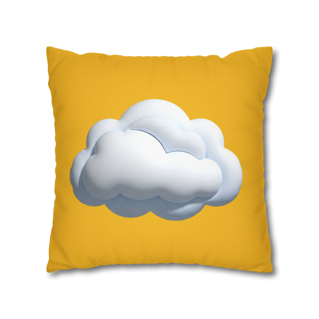 Yellow Cloud Decorative Pillowcase - Cute Fluffy Cloud Accent Cushion Cover