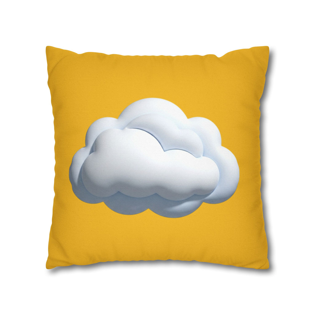 Yellow Cloud Decorative Pillowcase - Cute Fluffy Cloud Accent Cushion Cover