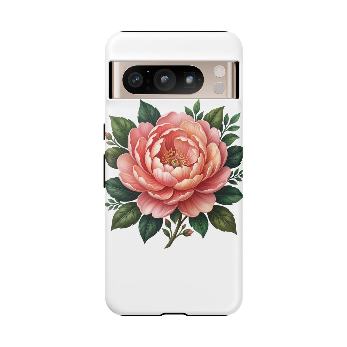 Floral Peony Tough Phone Case — Protective Botanical iPhone Cover
