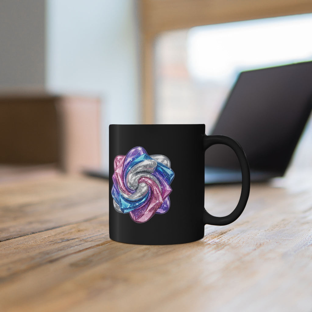 3D Glitter Design Black Mug (11oz, 15oz)