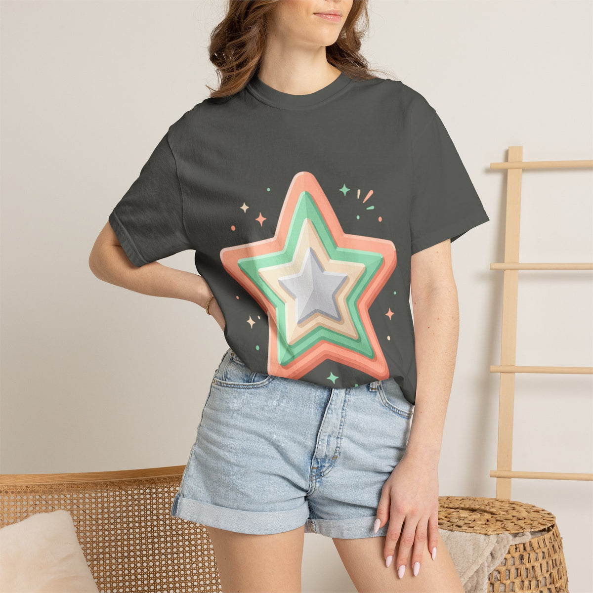 Star Design Unisex Garment-Dyed T-shirt