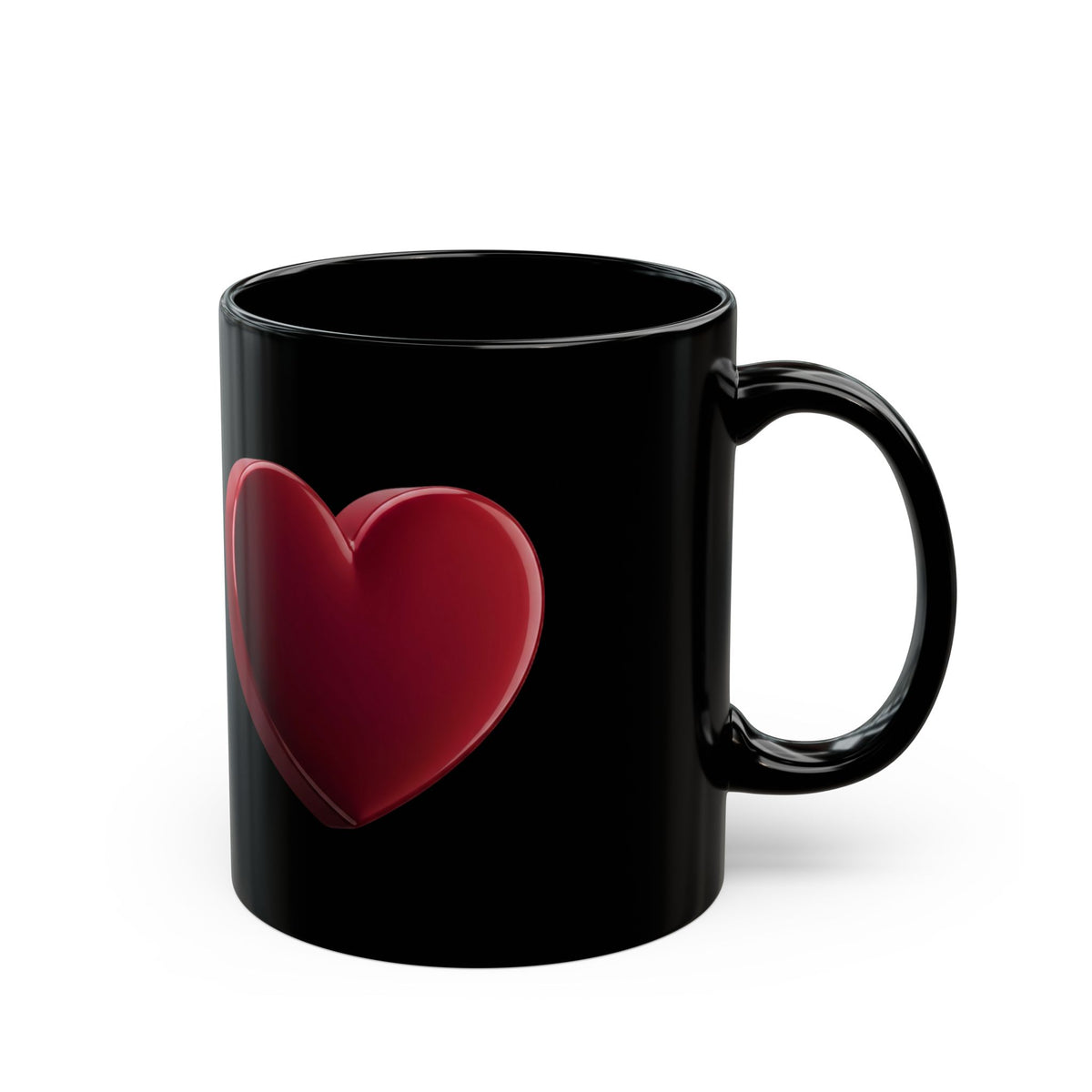Red Heart Black Coffee Mug — Romantic Valentine’s Day Gift (11oz & 15oz)