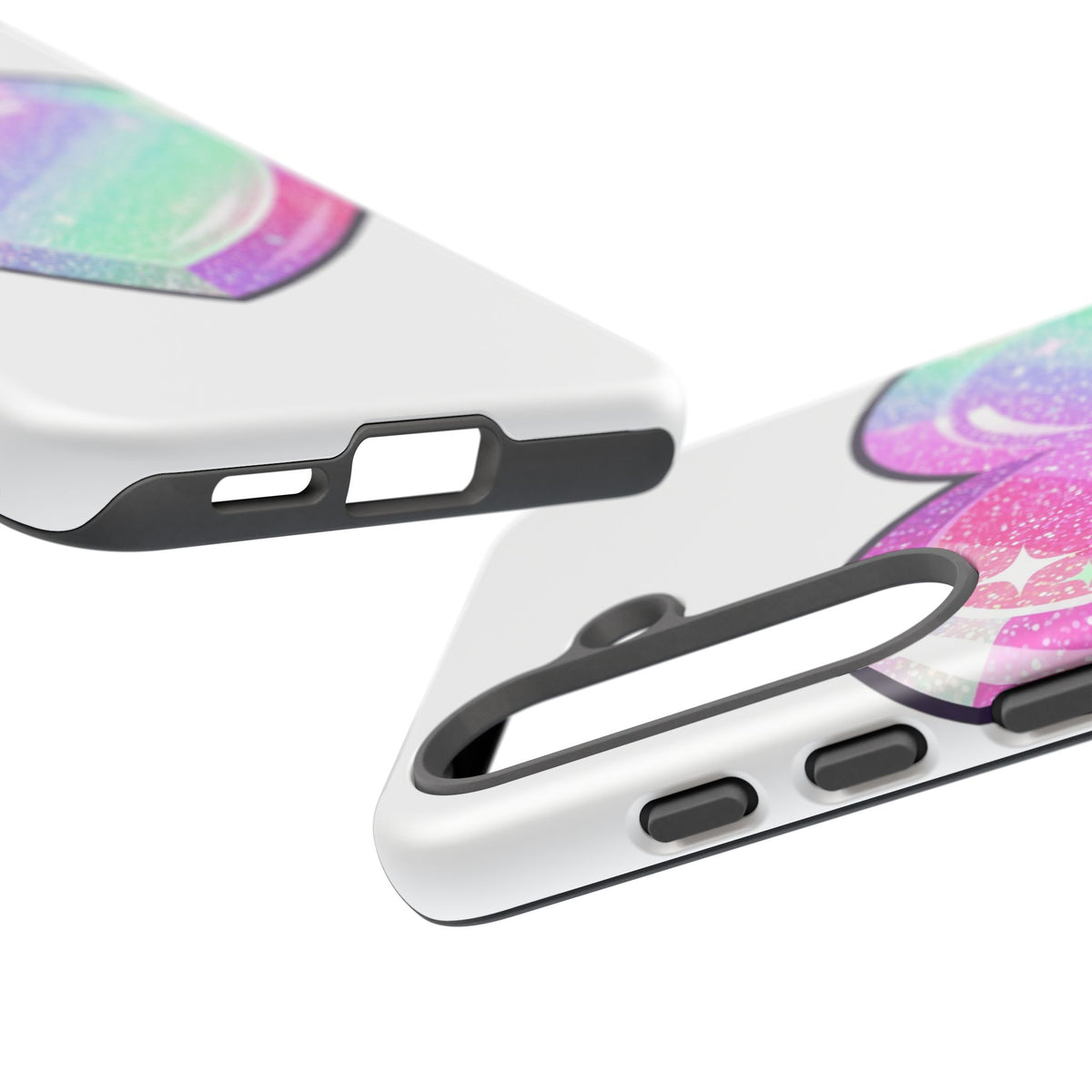 Pastel Glitter Heart Tough Phone Case — Cute Protective Phone Cover