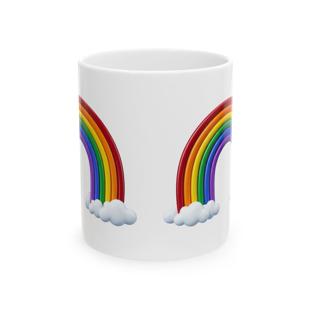 Rainbow Clouds Ceramic Mug — Colorful Coffee Cup (11oz, 15oz)