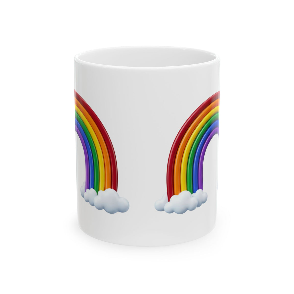 Rainbow Clouds Ceramic Mug — Colorful Coffee Cup (11oz, 15oz)
