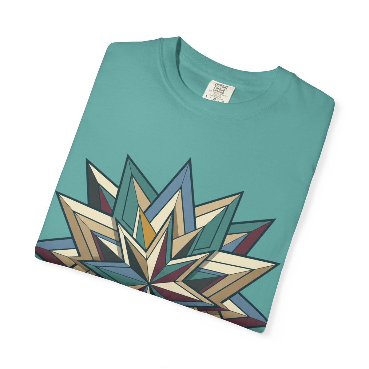 Geometric Starburst T-Shirt — Vintage Compass Rose Graphic Tee