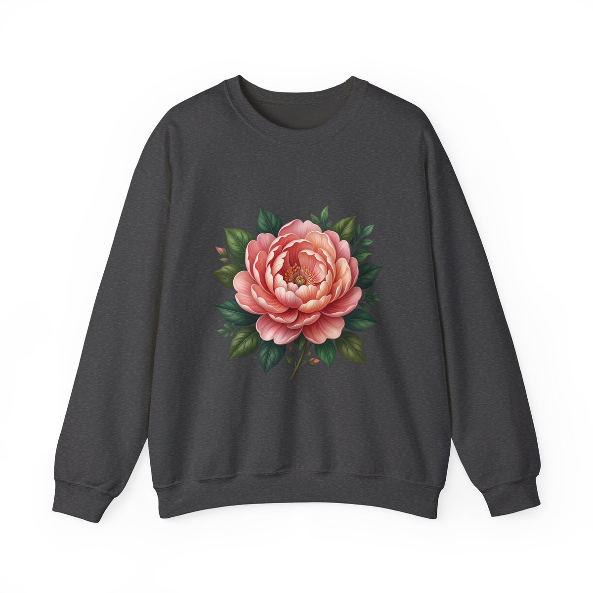 Floral Peony Crewneck Sweatshirt — Vintage Pink Flower Pullover