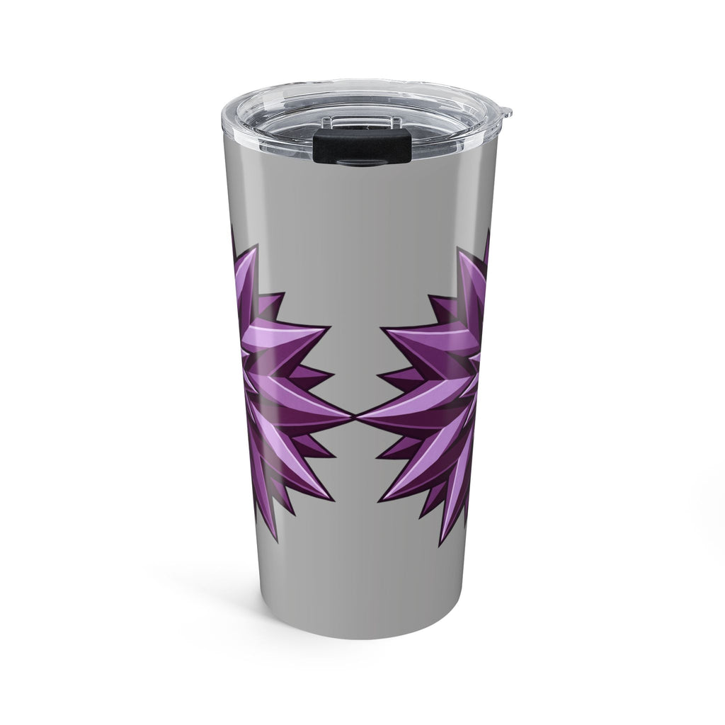 20oz Purple Geometric Star Tumbler — Insulated Travel Cup-Grey