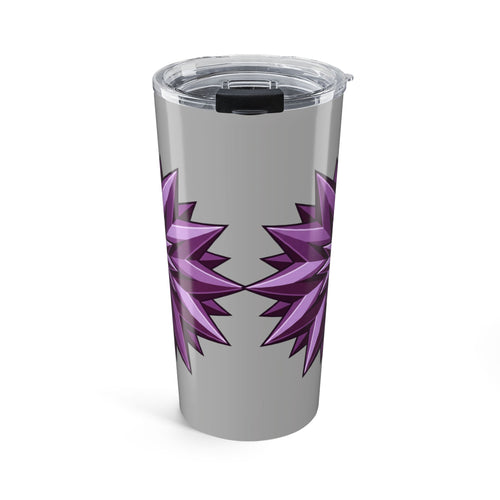 20oz Purple Geometric Star Tumbler — Insulated Travel Cup-Grey