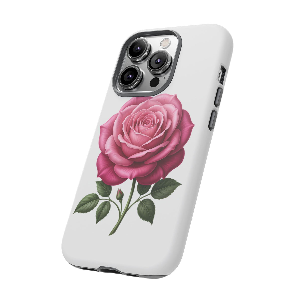 Pink Rose Tough Phone Case — Floral Protective iPhone Cover