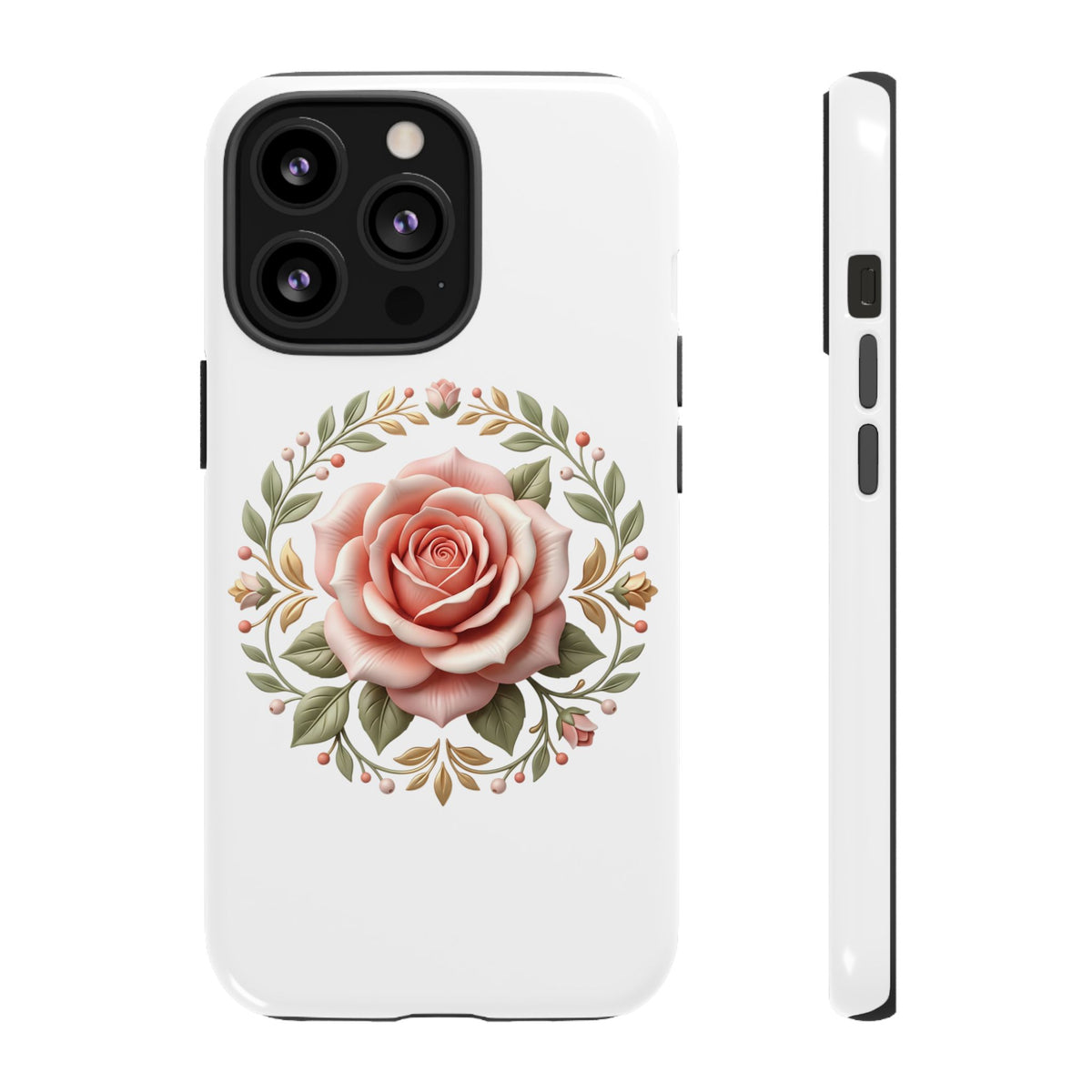 Floral Rose Wreath Tough Phone Case