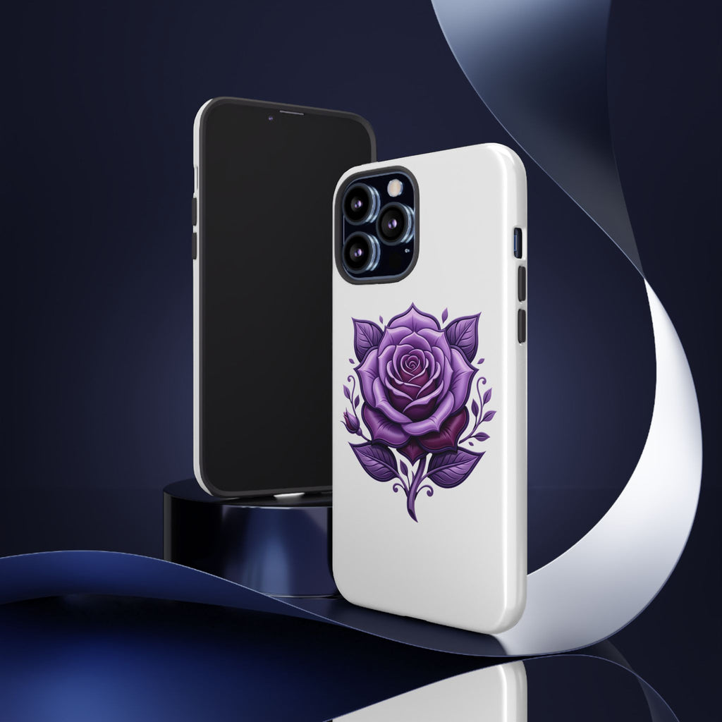 Purple Rose Tough Phone Case — Floral Protective Phone Cover