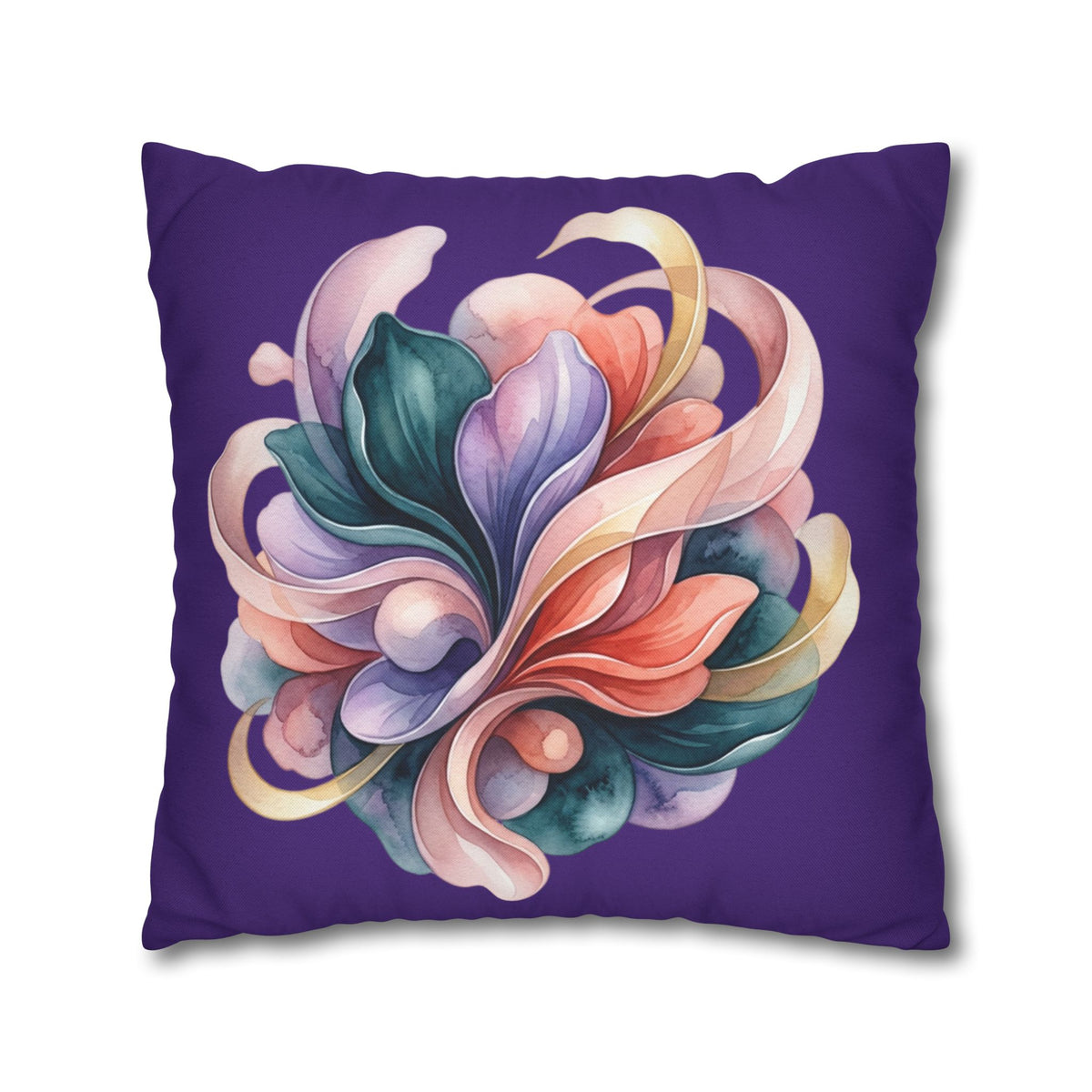 Floral Swirl Decorative Pillowcase — Abstract Blossom Accent for Living Room & Bedroom