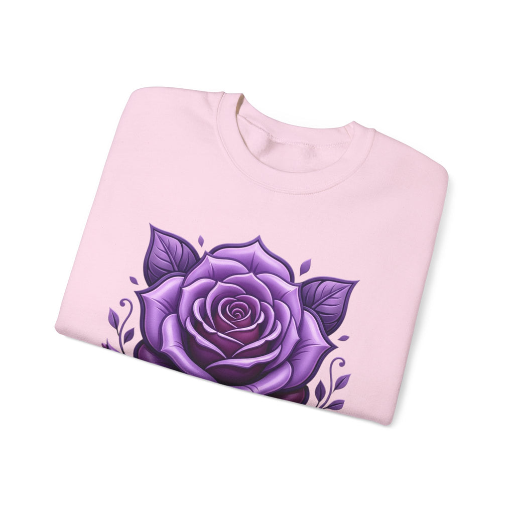 Purple Rose Crewneck Sweatshirt