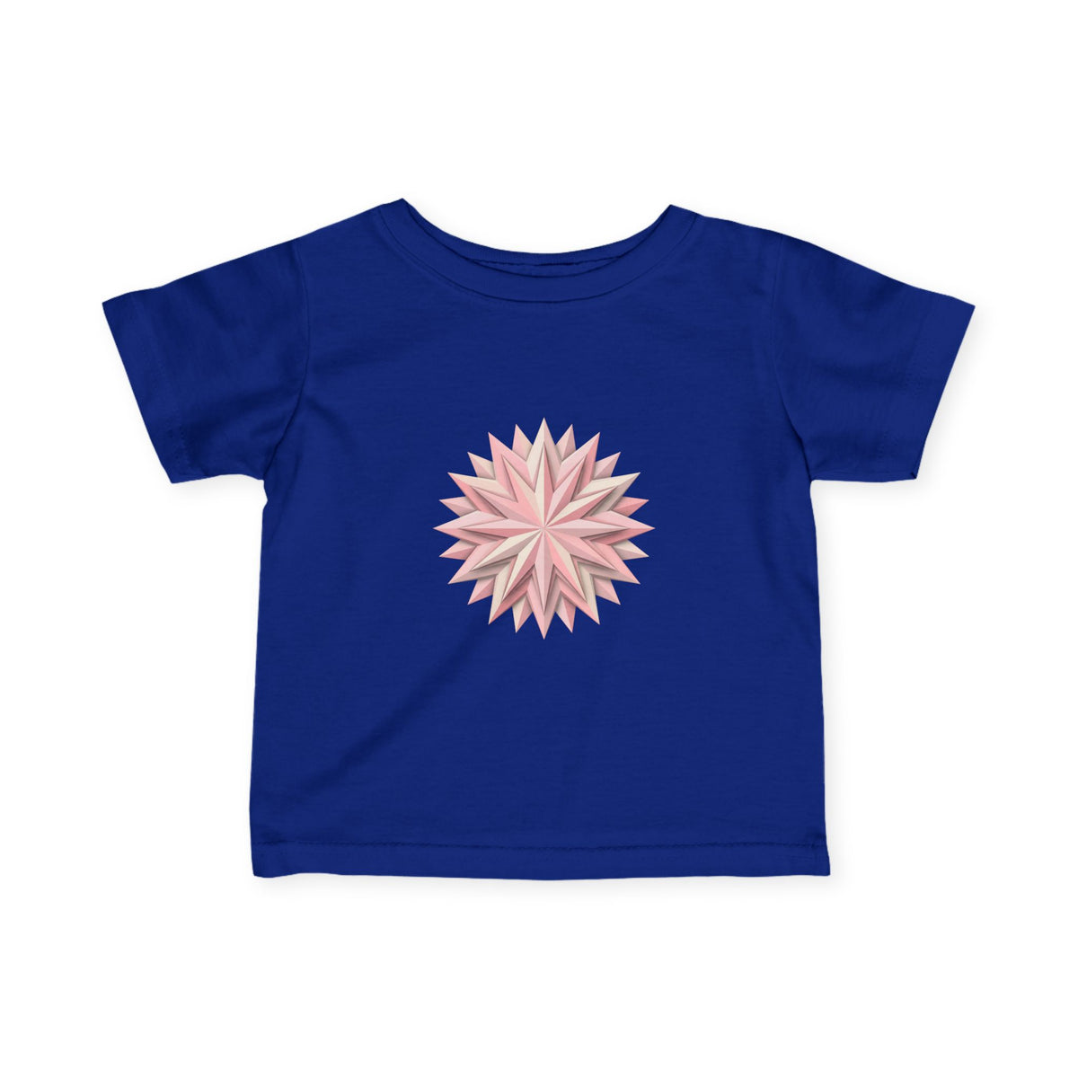 Infant Tee with Pink Starburst Floral Mandala — Baby Shower Gift