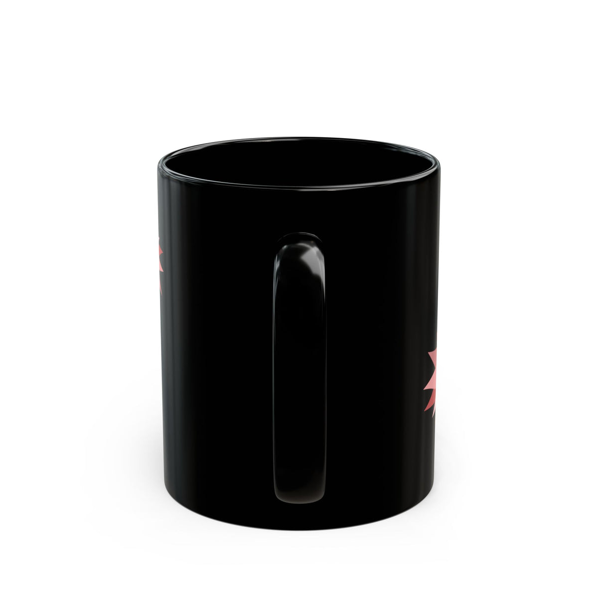Pink Floral Pattern Black Coffee Mug — 11oz & 15oz
