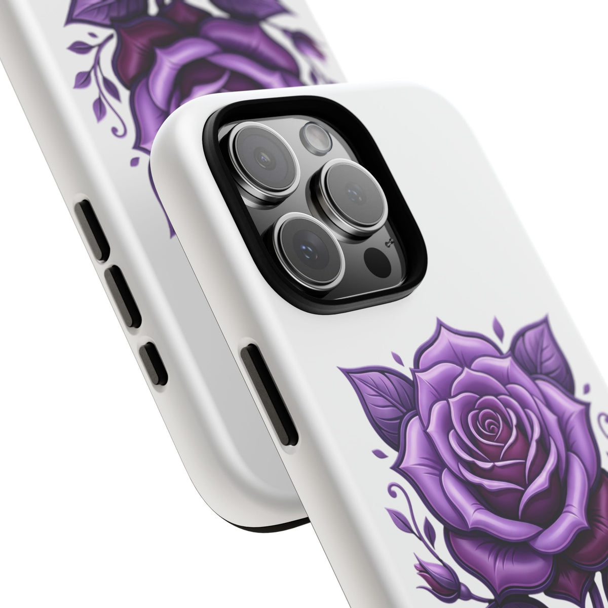 Purple Rose Tough Phone Case — Floral Protective Phone Cover