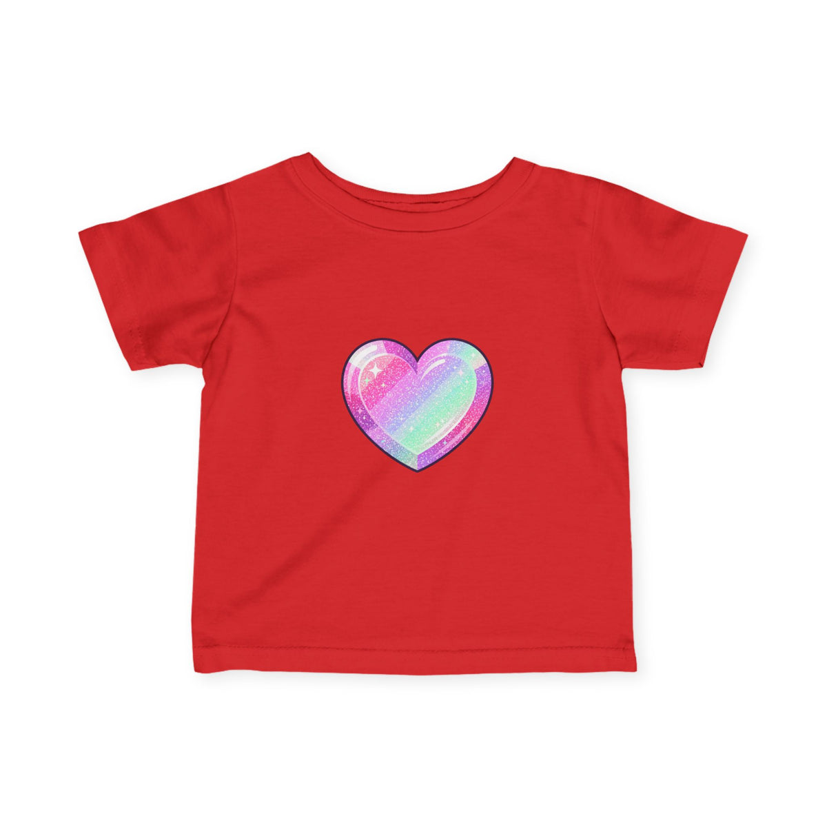 Infant Tee — Pastel Rainbow Heart Baby Shirt